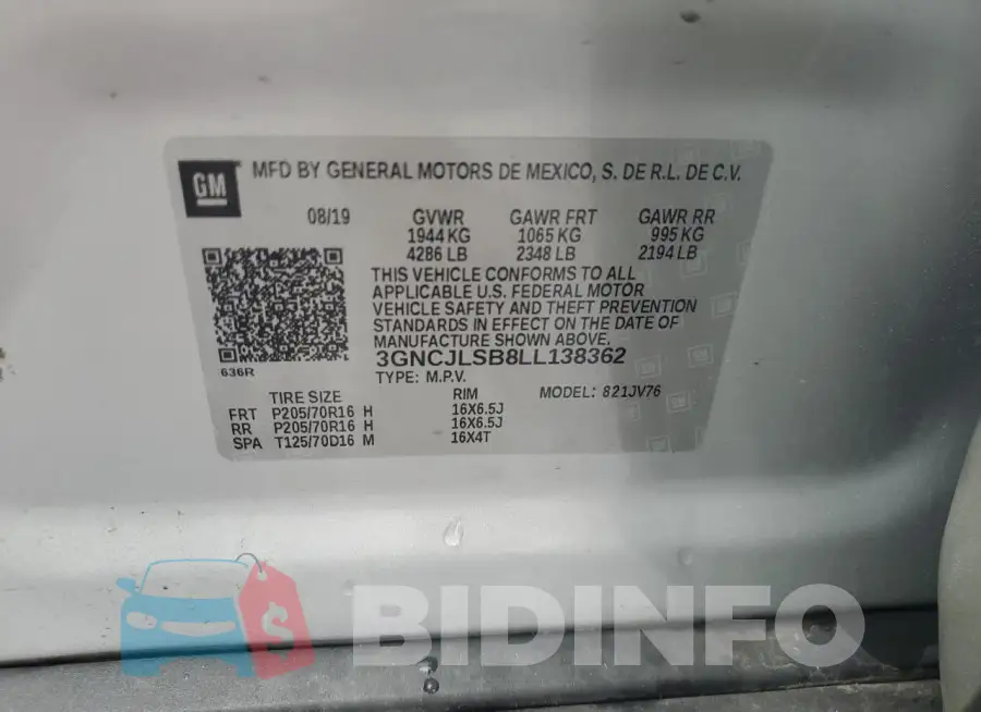 3GNCJLSB8LL138362 Photo# 13