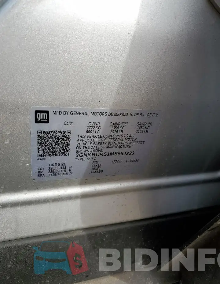 3GNKBCRS1MS564223 Photo# 12