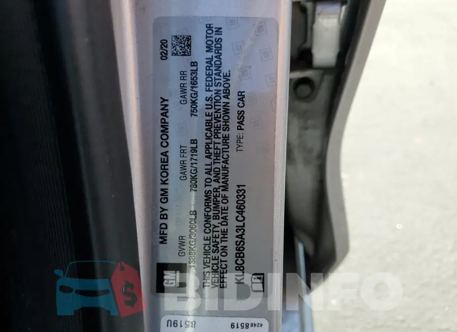 KL8CB6SA3LC460331 Photo# 12