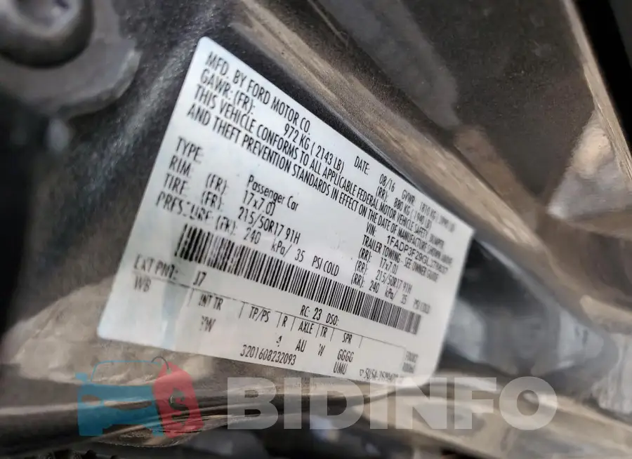 1FADP3F29GL376637 Photo# 12