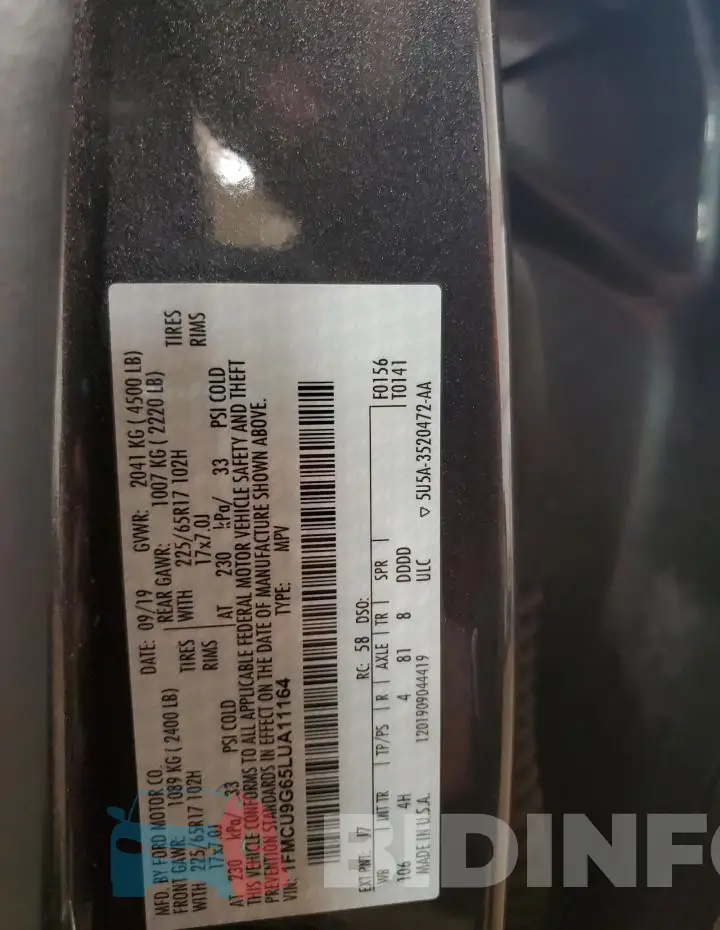 1FMCU9G65LUA11164 Photo# 13