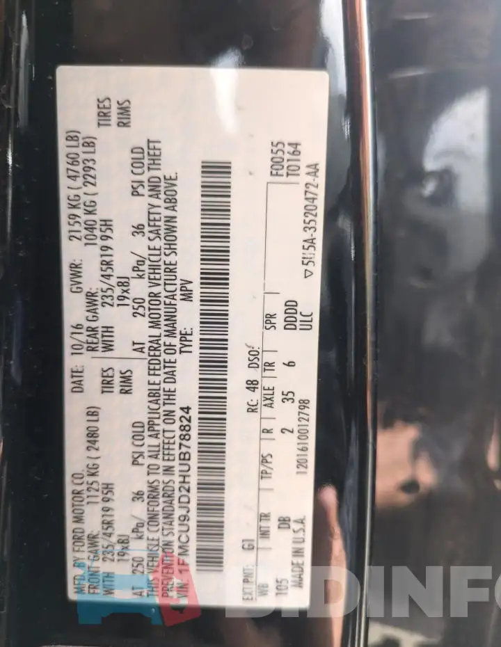 1FMCU9JD2HUB78824 Photo# 13