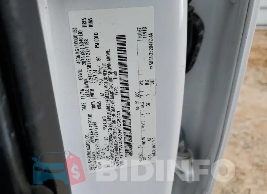 1FT7W2A6XHEC05741 Photo# 12