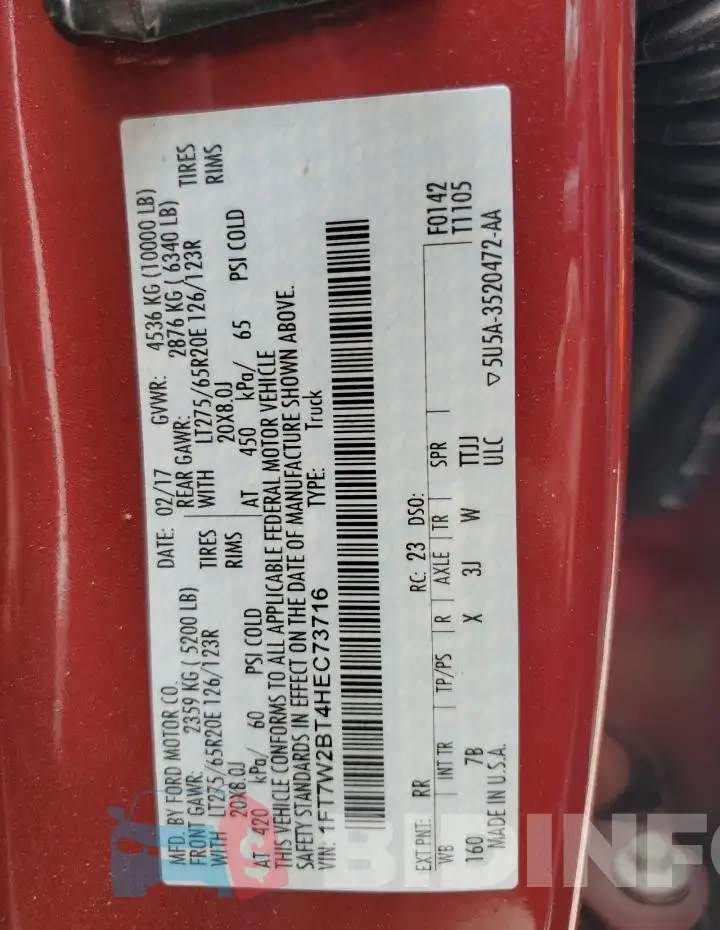 1FT7W2BT4HEC73716 Photo# 12