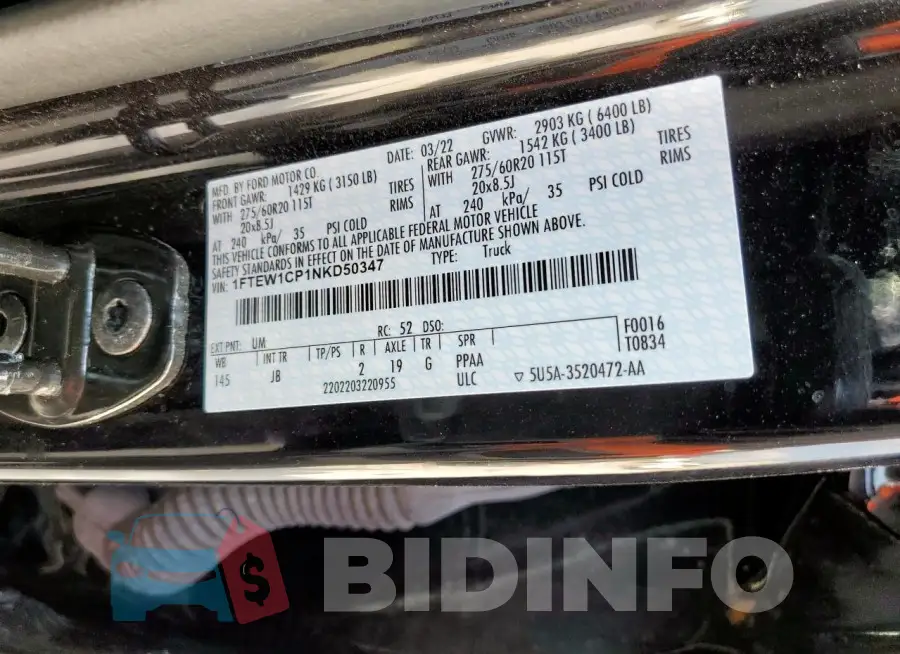 1FTEW1CP1NKD50347 Photo# 12