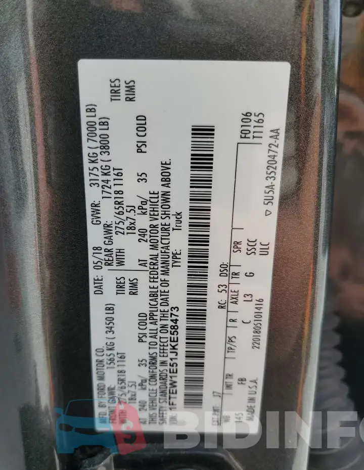 1FTEW1E51JKE58473 Photo# 12