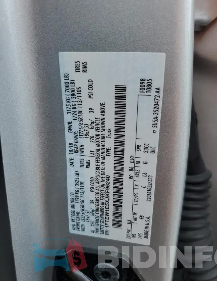 1FTEW1E5XJKF96240 Photo# 12