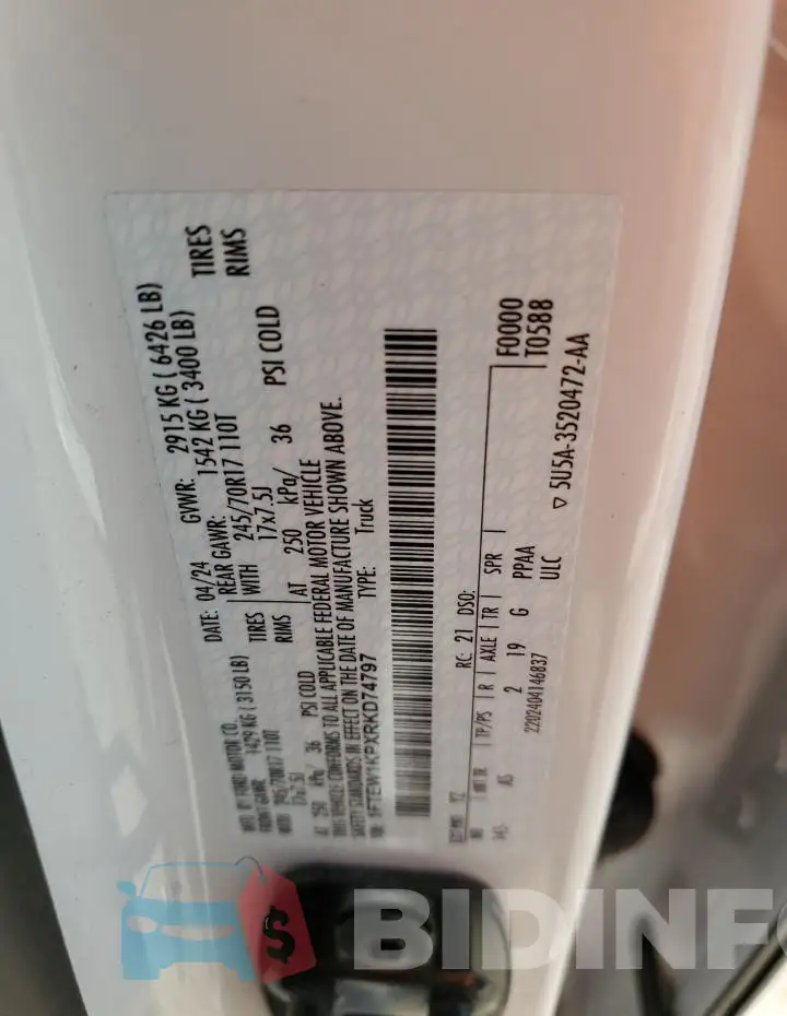 1FTEW1KPXRKD74797 Photo# 12