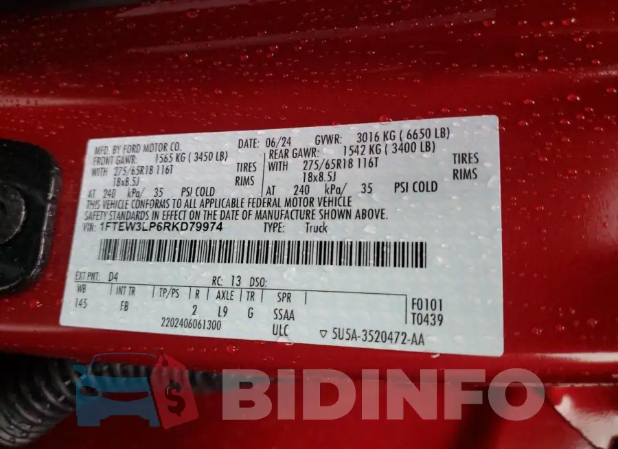 1FTEW3LP6RKD79974 Photo# 13