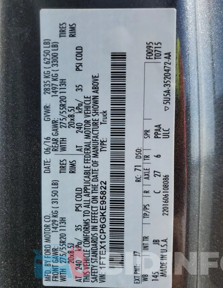 1FTEX1CP6GKE95822 Photo# 13