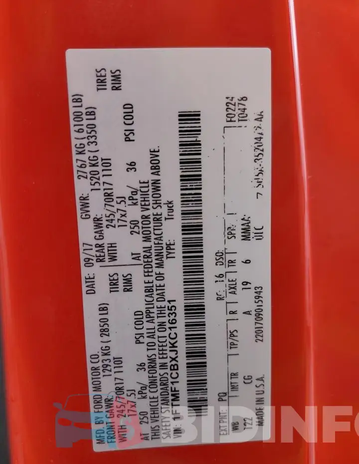 1FTMF1CBXJKC16351 Photo# 12