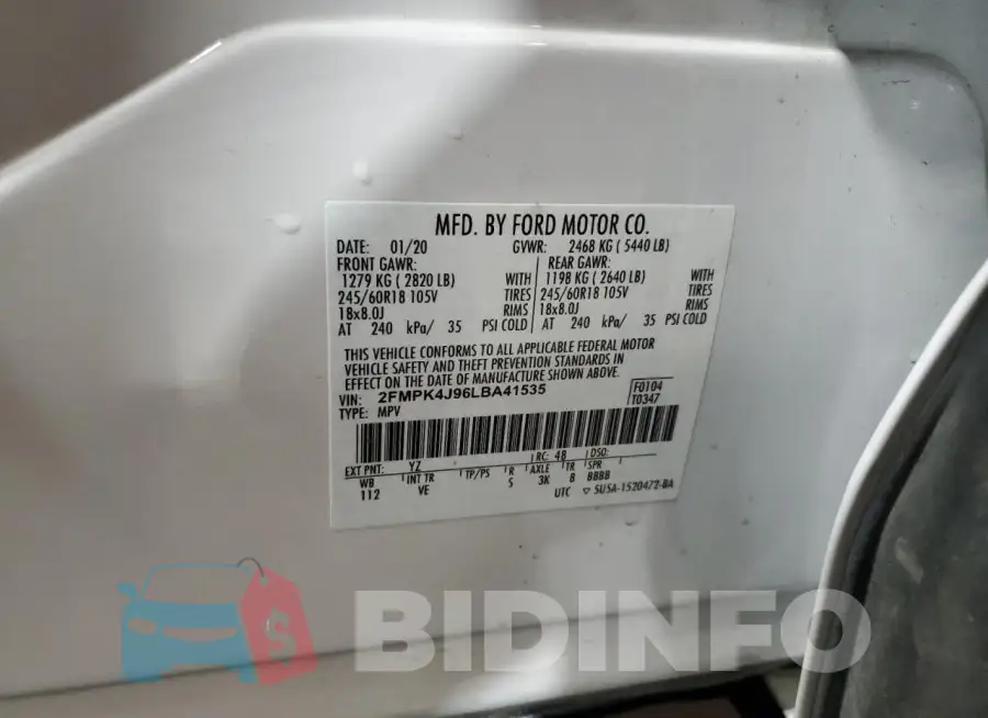 2FMPK4J96LBA41535 Photo# 13