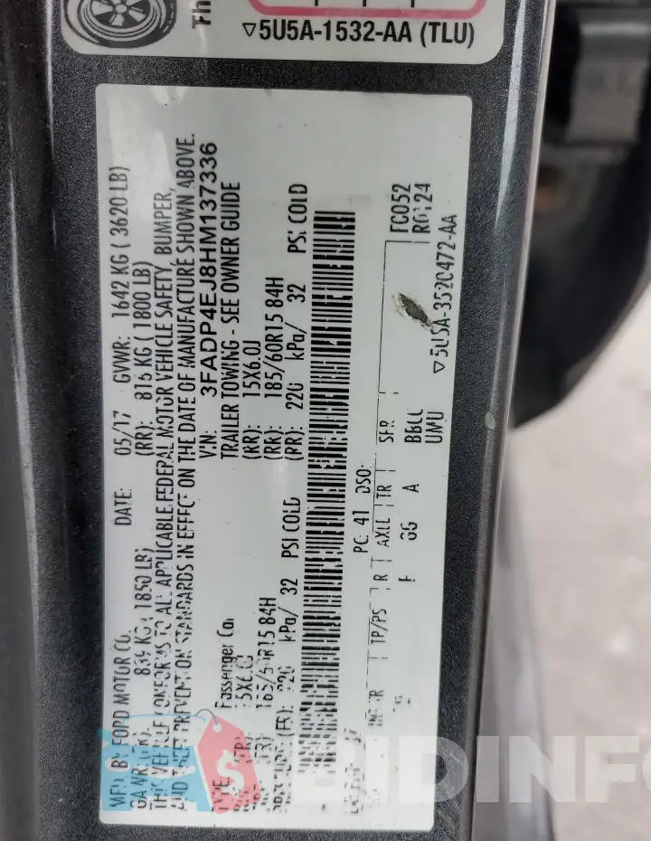 3FADP4EJ8HM137336 Photo# 12