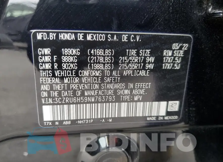 3CZRU6H59NM763793 Photo# 13