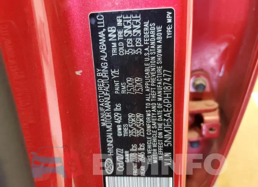 5NMJF3AE6PH187477 Photo# 13