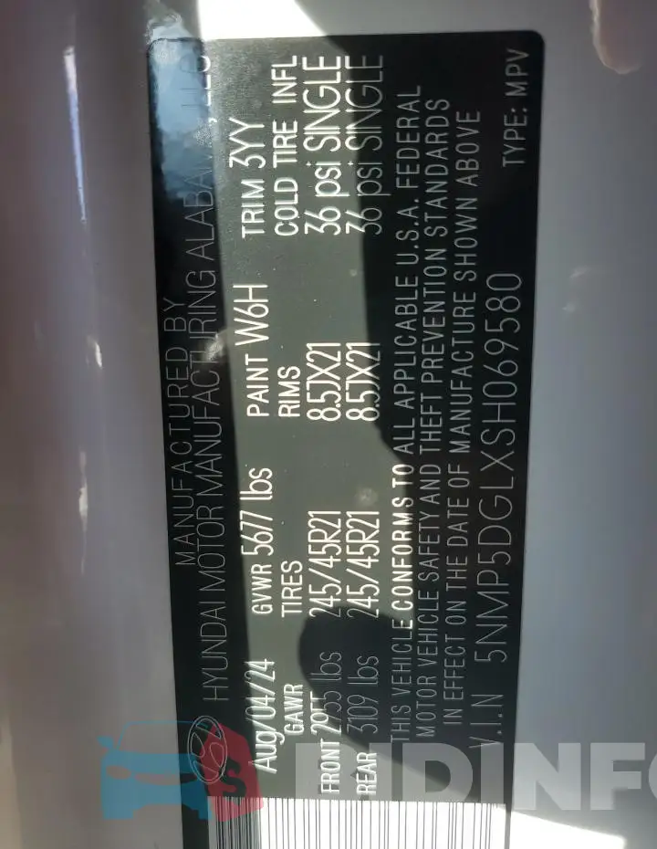 5NMP5DGLXSH069580 Photo# 12