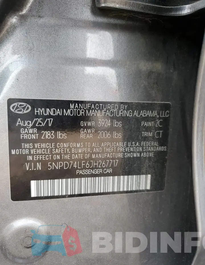 5NPD74LF6JH267717 Photo# 12
