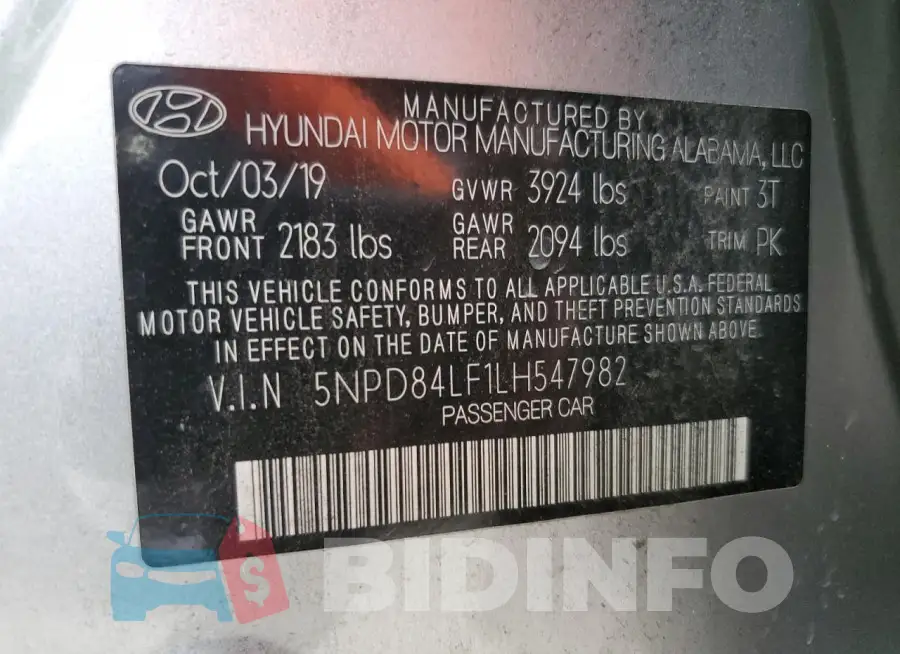 5NPD84LF1LH547982 Photo# 12