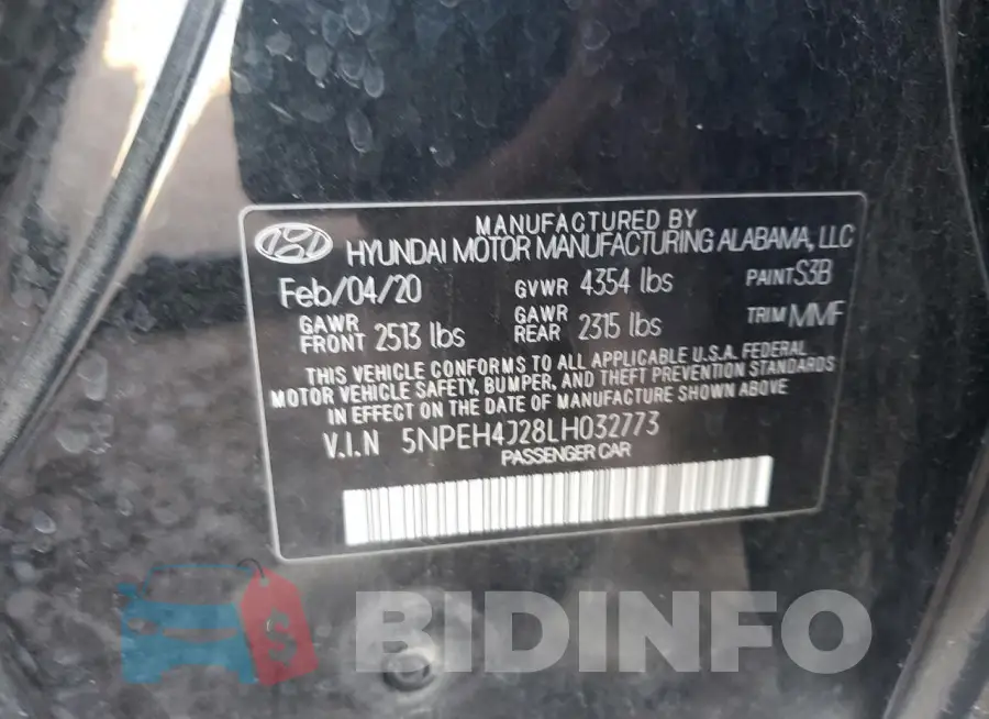 5NPEH4J28LH032773 Photo# 13