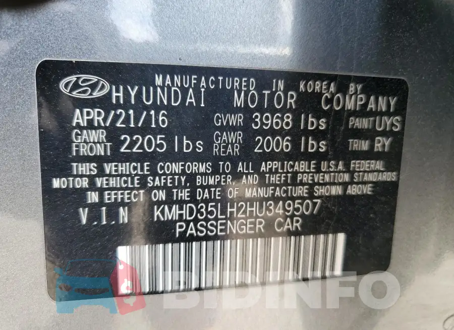 KMHD35LH2HU349507 Photo# 12