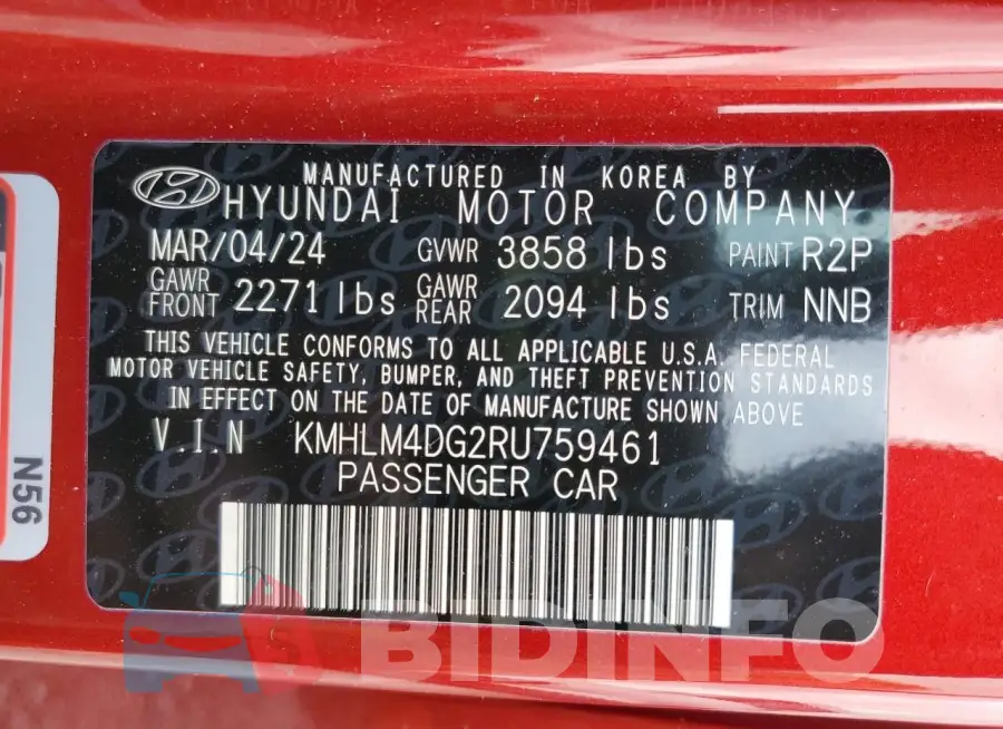 KMHLM4DG2RU759461 Photo# 12
