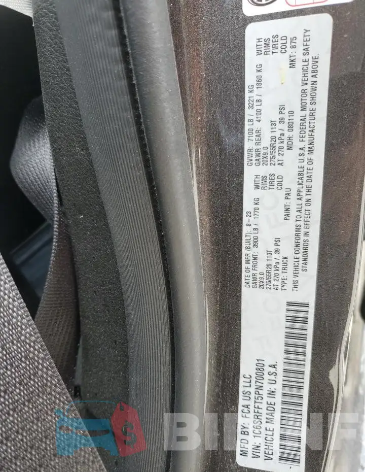 1C6SRFFT5PN700801 Photo# 13