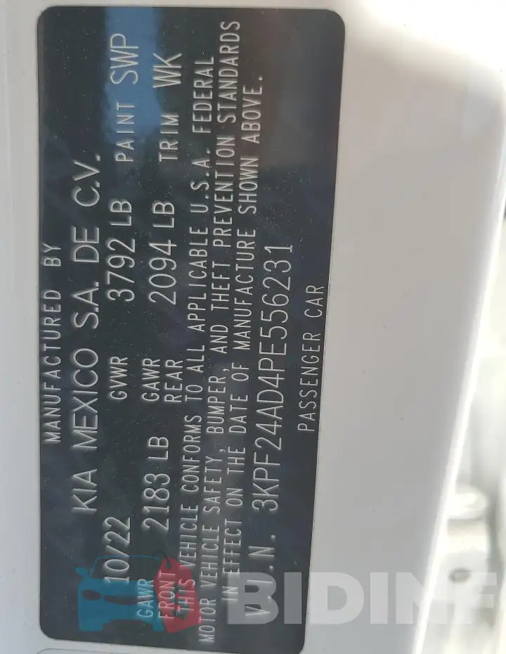 3KPF24AD4PE556231 Photo# 13