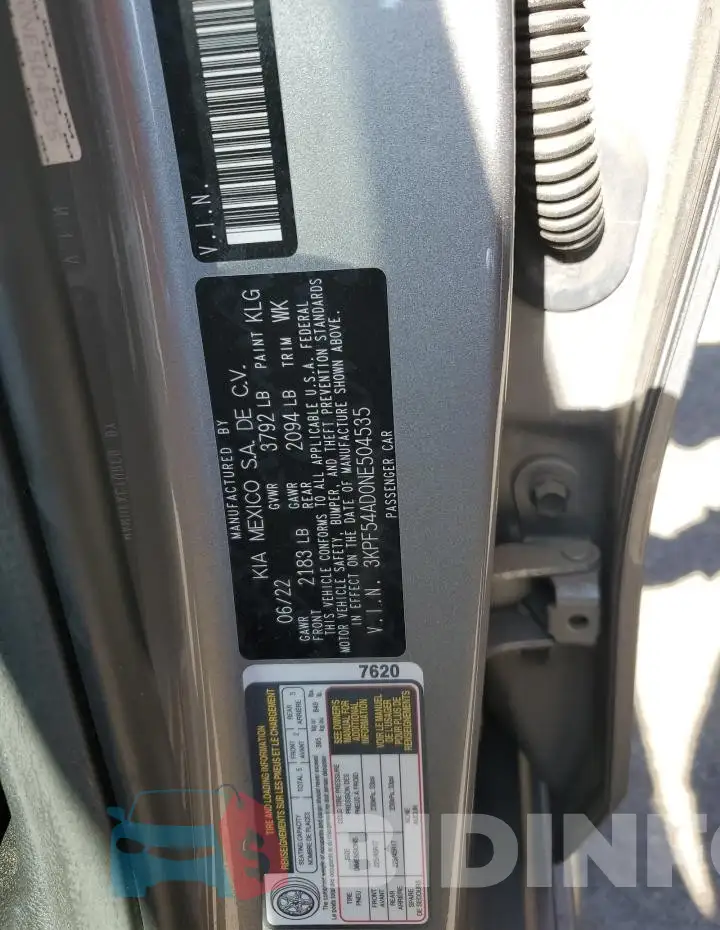 3KPF54AD0NE504535 Photo# 12