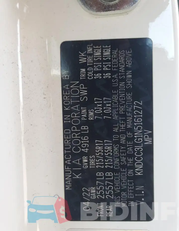 KNDCC3LG1N5161272 Photo# 14