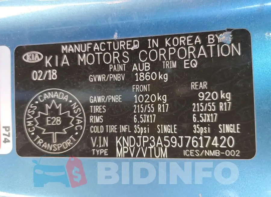 KNDJP3A59J7617420 Photo# 12