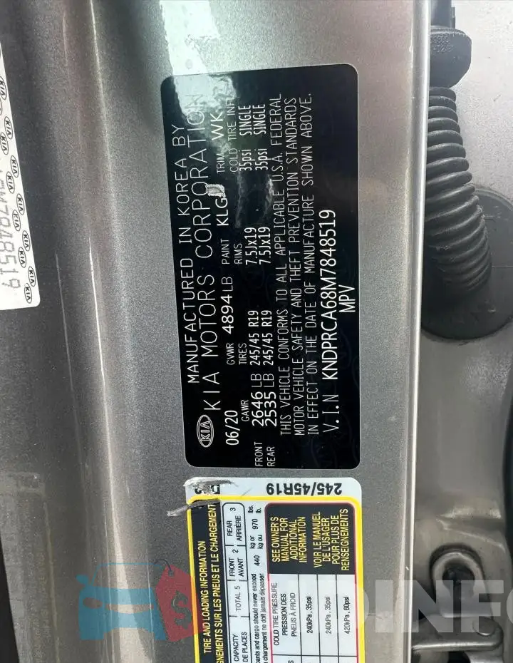 KNDPRCA68M7848519 Photo# 15