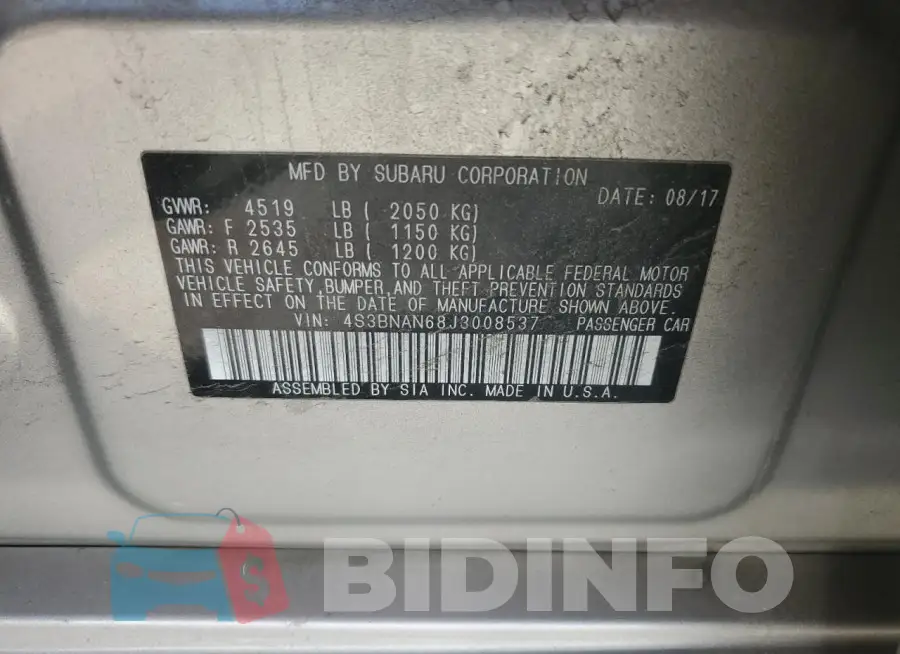 4S3BNAN68J3008537 Photo# 12