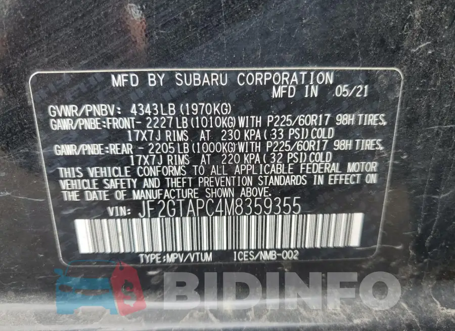 JF2GTAPC4M8359355 Photo# 14