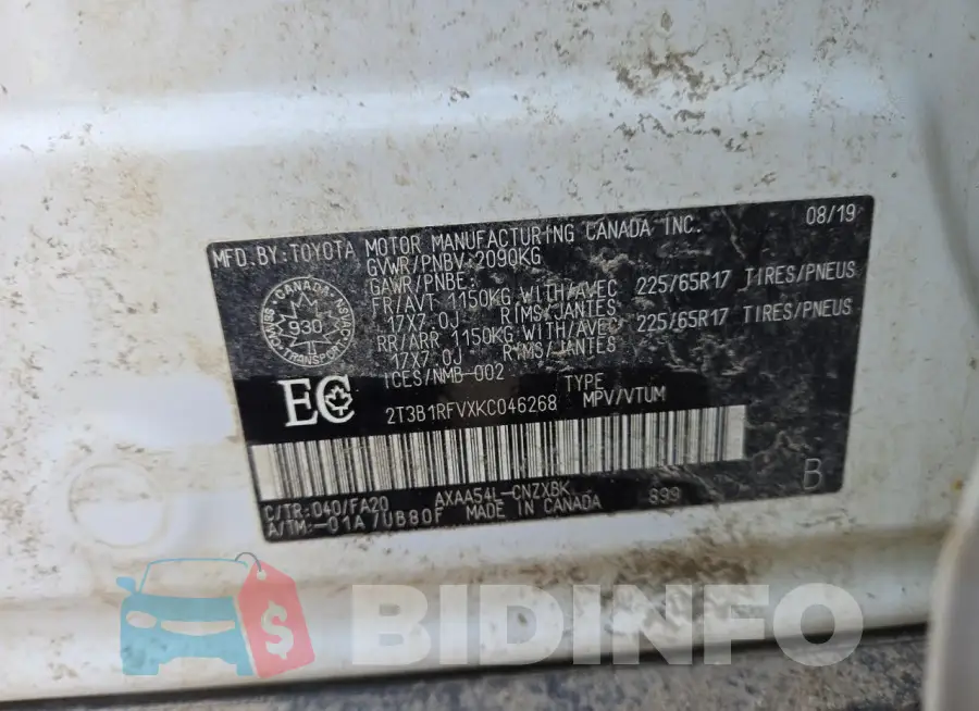 2T3B1RFVXKC046268 Photo# 13