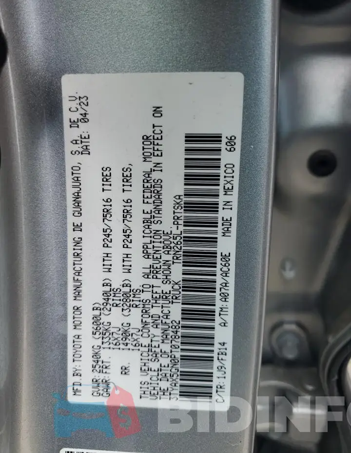 3TYAX5GN0PT078482 Photo# 12