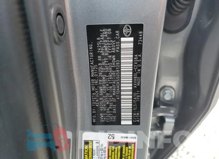 4T1DAACK5SU581293 Photo# 12