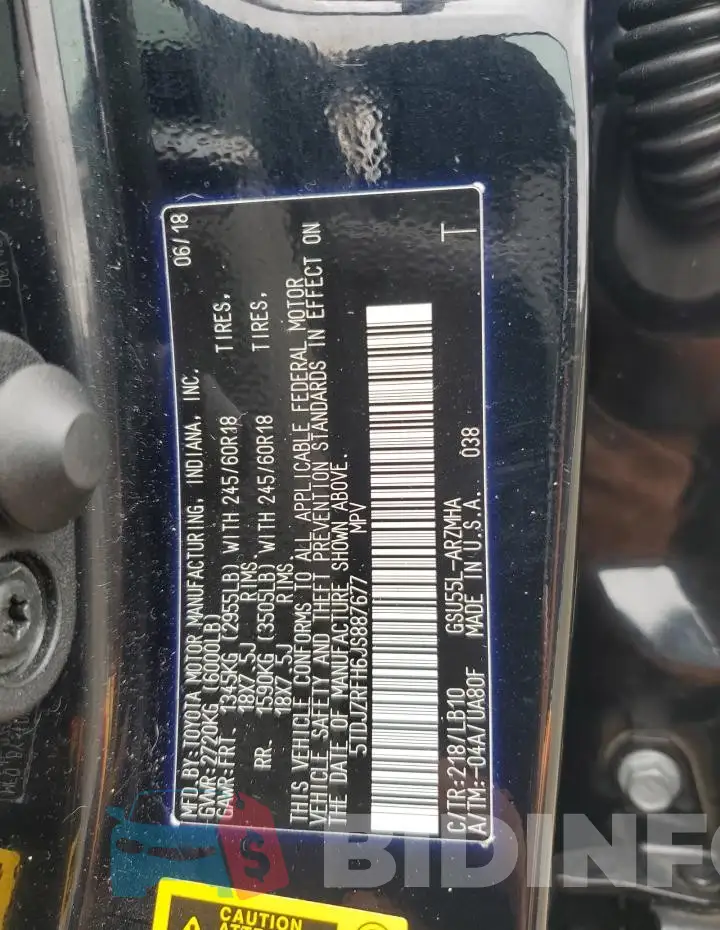 5TDJZRFH6JS887677 Photo# 13