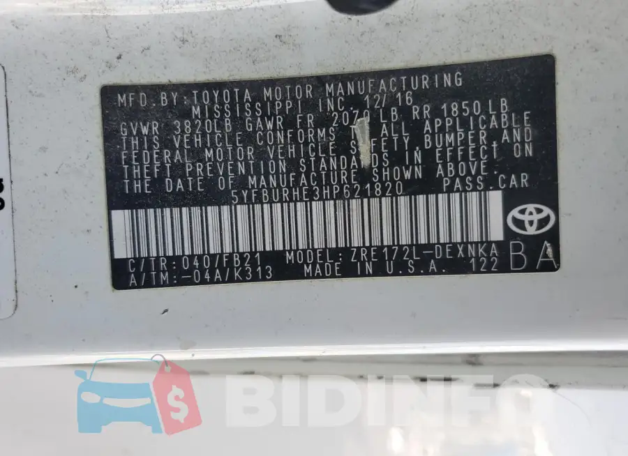 5YFBURHE3HP621820 Photo# 12