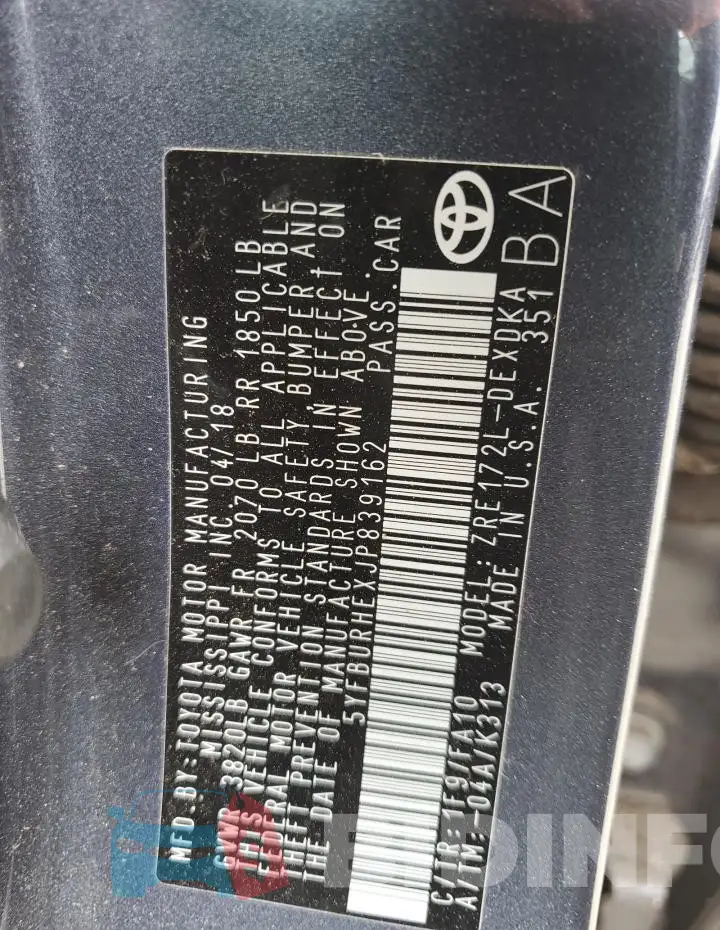 5YFBURHEXJP839162 Photo# 12