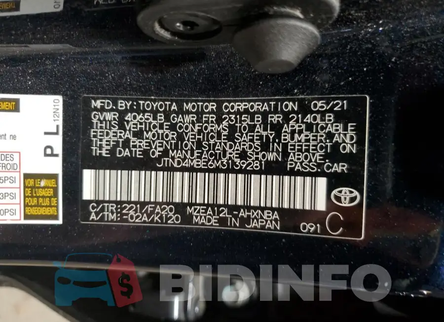 JTND4MBE6M3139281 Photo# 13