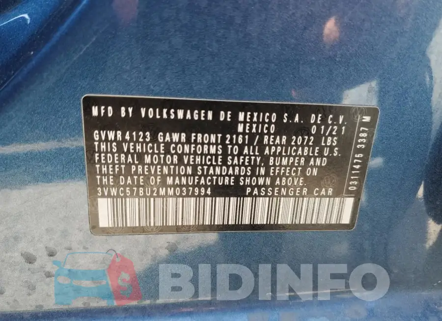 3VWC57BU2MM037994 Photo# 13