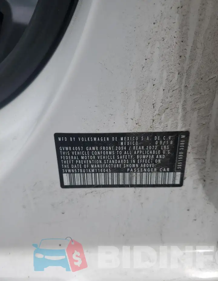 3VWN57BU1KM116045 Photo# 12