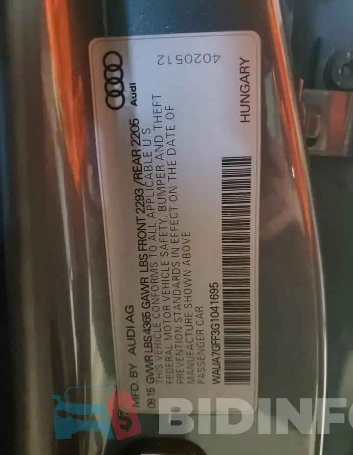 WAUA7GFF3G1041695 Photo# 13