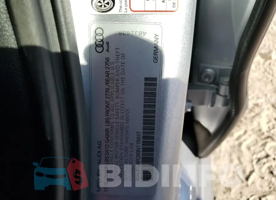 WAUFGAFC8GN115937 Photo# 12