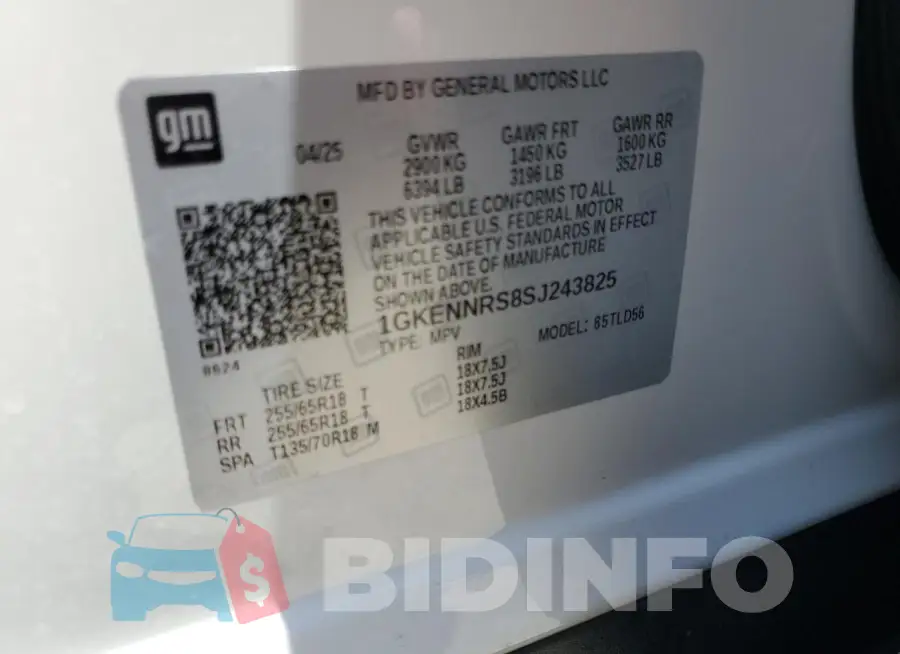 1GKENNRS8SJ243825 Photo# 12