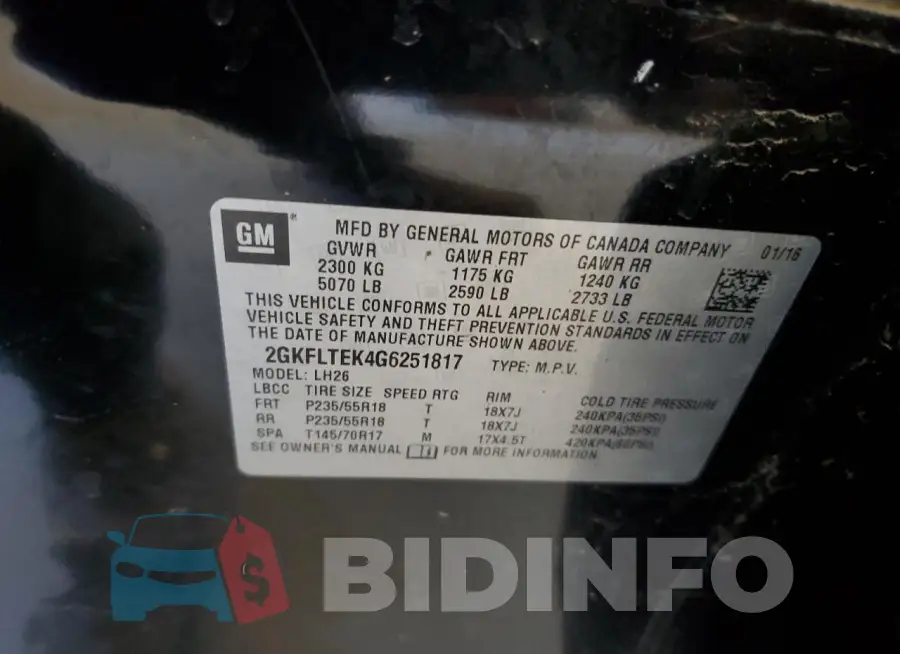 2GKFLTEK4G6251817 Photo# 13