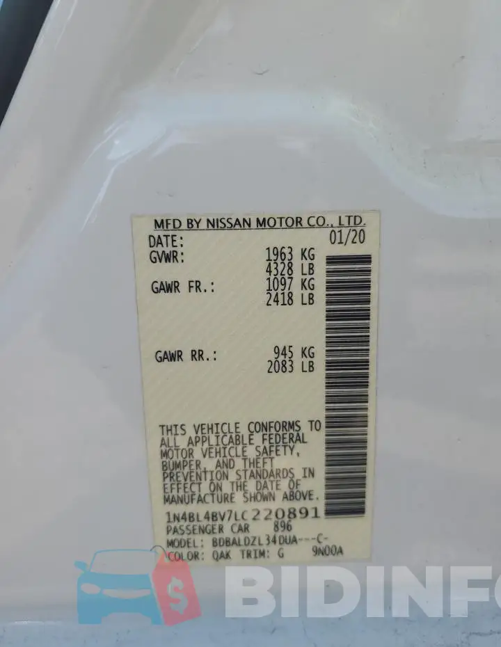 1N4BL4BV7LC220891 Photo# 12