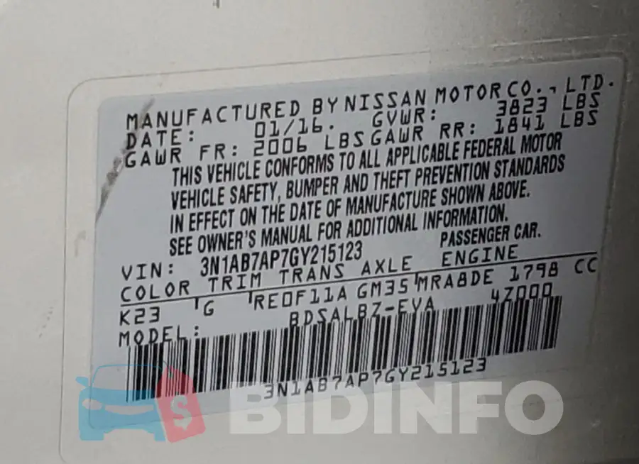 3N1AB7AP7GY215123 Photo# 12