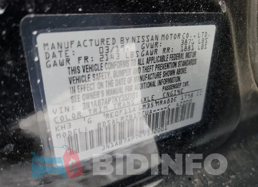 3N1AB7AP7KY332001 Photo# 12