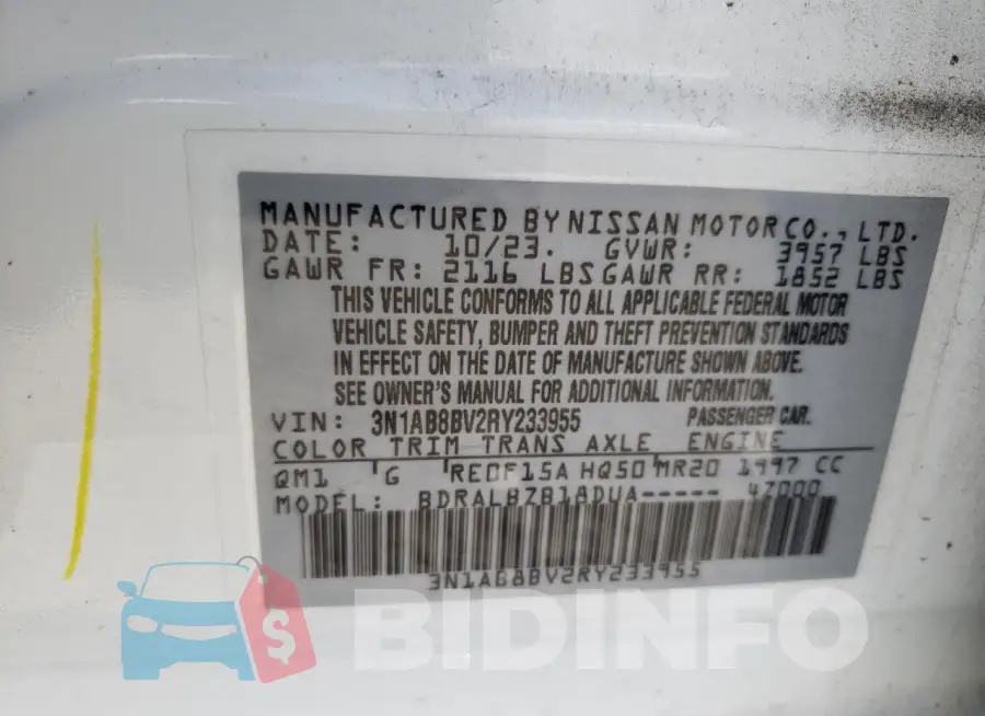 3N1AB8BV2RY233955 Photo# 12